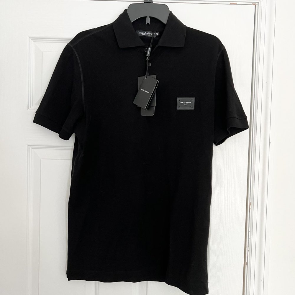 Dolce&Gabbana Men’s Logo Plaque Polo Shirt - Picture 3 of 8
